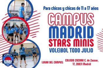 Campus de verano de voleibol en Madrid.