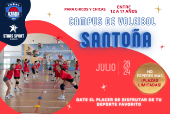 Campus o campamento de voleibol en Santoña (Cantabria) en verano de 2024.